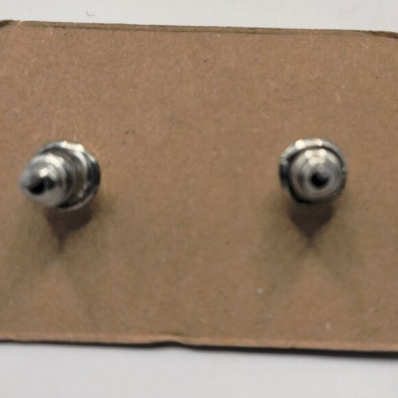 Silver Tone Rhinestone Pierced Earrings Stud Posts - Picture 2 of 3